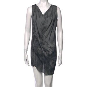 Masnada Cowl-Neck Sleeveless  Gray and Black Top or Minidress, Small. Italian.